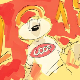 Detail of one of Makkox's illustrations for the coop calendar